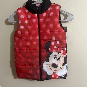 Disney Minnie Mouse vest 5 girls kindergarten size red black fall coat jacket